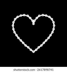 Heart Shape, Love Icon Symbol, Composed by Silhouette of the Chain of the Motor, Motorcycle, Bike, Bicycle or Machine, can use for Logo Type, Apps, Website, Art Illustration or Graphic Design Element