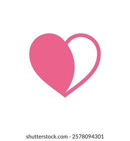 Heart Shape Love Icon Vector Template
