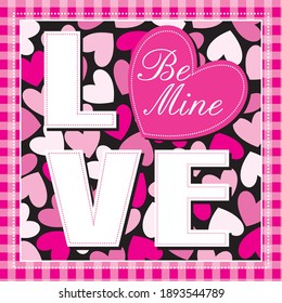 Heart shape and love lettering for wedding and valentine greeting card