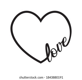 Herzform mit Love Text, Vektordesign