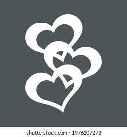 Heart shape love valentine day quality vector illustration cut