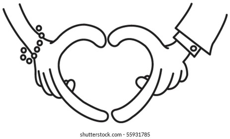 heart shape made of couple palms