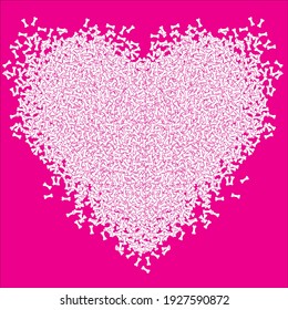 heart shape made up of dog bone shapes