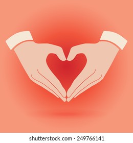 Heart shape made with hands