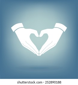 Heart shape made with hands. 