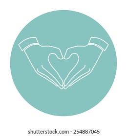 Heart shape made with hands. 