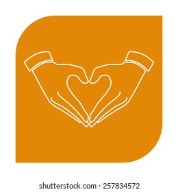 Heart shape made with hands. 