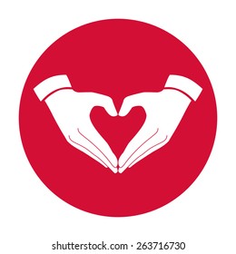 Heart shape made with hands. 