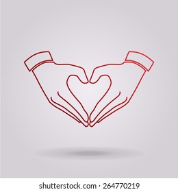 Heart shape made with hands.