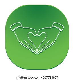 Heart shape made with hands.