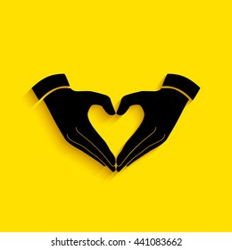 Heart shape made with hands.