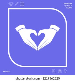 Heart shape made with hands. Graphic elements for your design