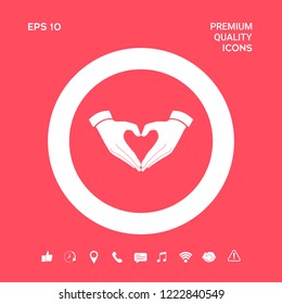 Heart shape made with hands. Graphic elements for your design