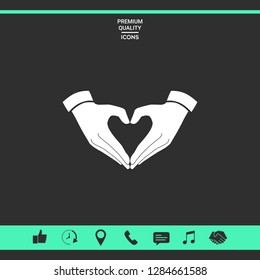 Heart shape made with hands. Graphic elements for your design