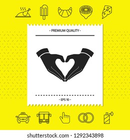 Heart shape made with hands. Graphic elements for your design