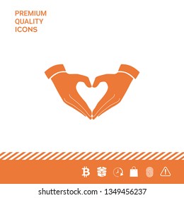Heart shape made with hands. Graphic elements for your design