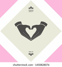 Heart shape made with hands. Graphic elements for your design