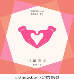 Heart shape made with hands. Graphic elements for your design