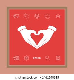 Heart shape made with hands. Graphic elements for your design