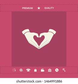 Heart shape made with hands. Graphic elements for your design