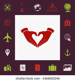 Heart shape made with hands. Graphic elements for your design