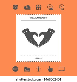Heart shape made with hands. Graphic elements for your design