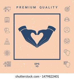 Heart shape made with hands. Graphic elements for your design