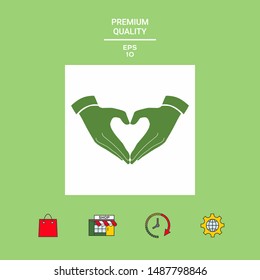 Heart shape made with hands. Graphic elements for your design