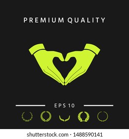 Heart shape made with hands. Graphic elements for your design