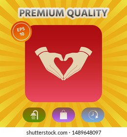 Heart shape made with hands. Graphic elements for your design