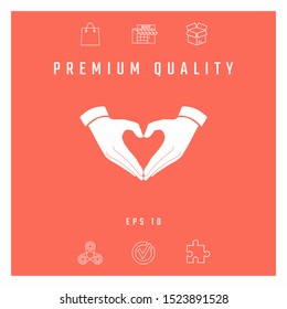 Heart shape made with hands. Graphic elements for your design