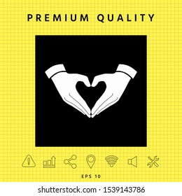 Heart shape made with hands. Graphic elements for your design