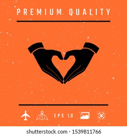 Heart shape made with hands. Graphic elements for your design