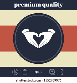 Heart shape made with hands. Graphic elements for your design
