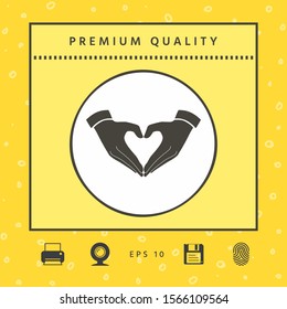 Heart shape made with hands. Graphic elements for your design