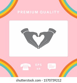 Heart shape made with hands. Graphic elements for your design