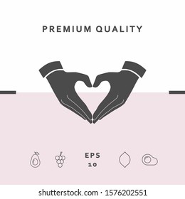 Heart shape made with hands. Graphic elements for your design