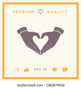 Heart shape made with hands. Graphic elements for your design