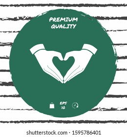Heart shape made with hands. Graphic elements for your design