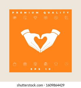 Heart shape made with hands. Graphic elements for your design