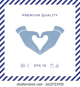 Heart shape made with hands. Graphic elements for your design