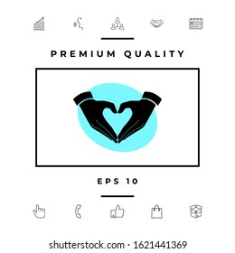 Heart shape made with hands. Graphic elements for your design