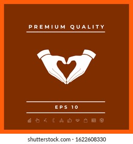 Heart shape made with hands. Graphic elements for your design
