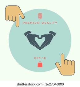 Heart shape made with hands. Graphic elements for your design