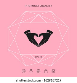 Heart shape made with hands. Graphic elements for your design