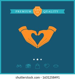 Heart shape made with hands. Graphic elements for your design