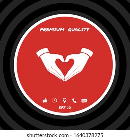 Heart shape made with hands. Graphic elements for your design