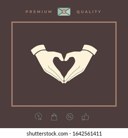 Heart shape made with hands. Graphic elements for your design