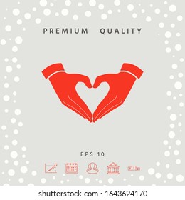 Heart shape made with hands. Graphic elements for your design