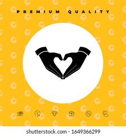 Heart shape made with hands. Graphic elements for your design